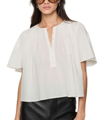 Leah Pleated Short Sleeve Top | Bloomingdale's (AU)