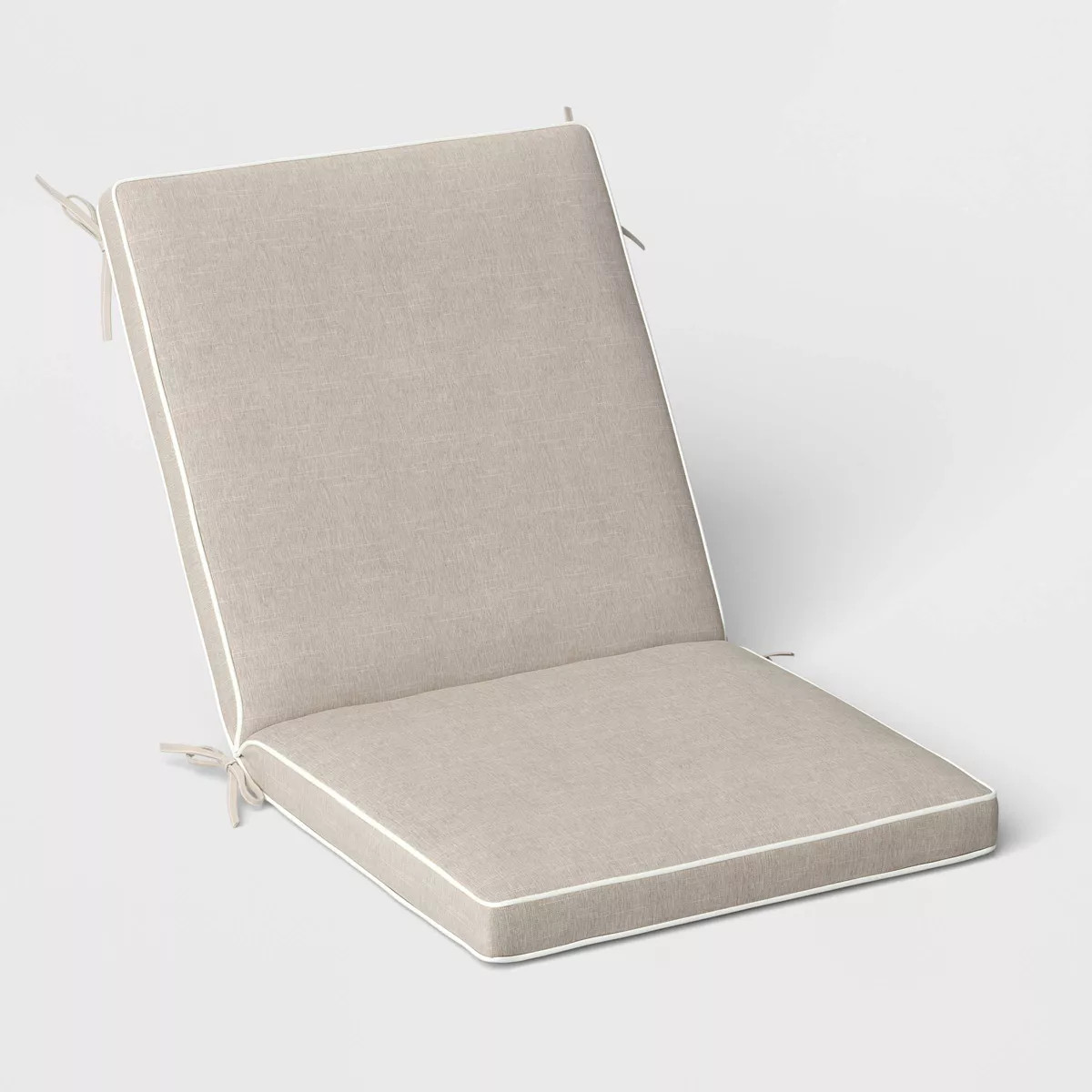 21"x23" Solid Outdoor Chair Cushion with Contrast Piping Tan - Threshold™ designed with Studio ... | Target