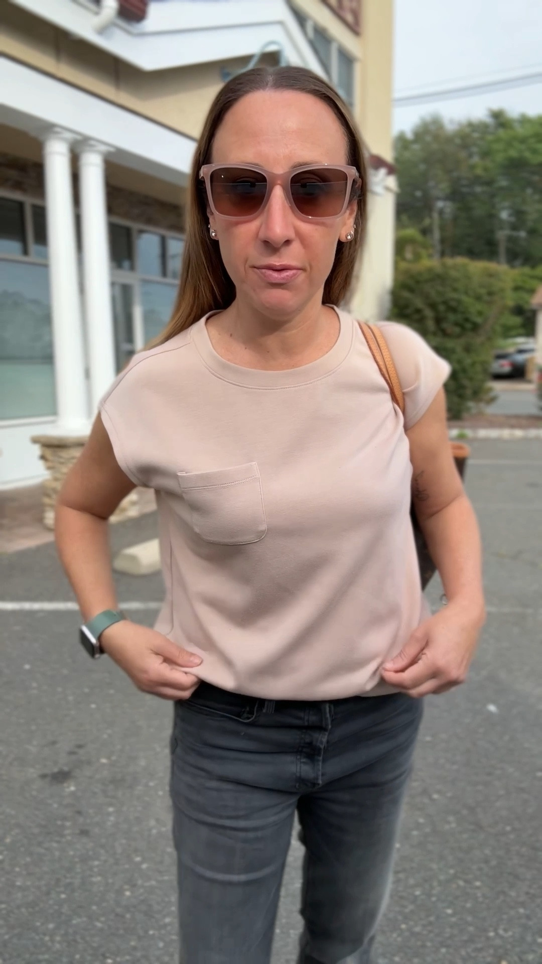 Outfit of the day 🖤
Just a casual mom-on-the-go look from this morning! This neutral top is an Amazon find under $50 and it actually came as a set with matching sweatpants (perfect for airplane travel ✈️). I wear the top on repeat because it’s so soft, comfy, and has the cutest cap-sleeve sweatshirt style.

Paired it with my go-to straight leg jeans—super soft, flattering, and easy for everyday errands. Wearing my true size in the jeans + a small in the top. Definitely one of my favorite fall outfit basics. 🍂

#LTKSeasonal #LTKActive #LTKFindsUnder50