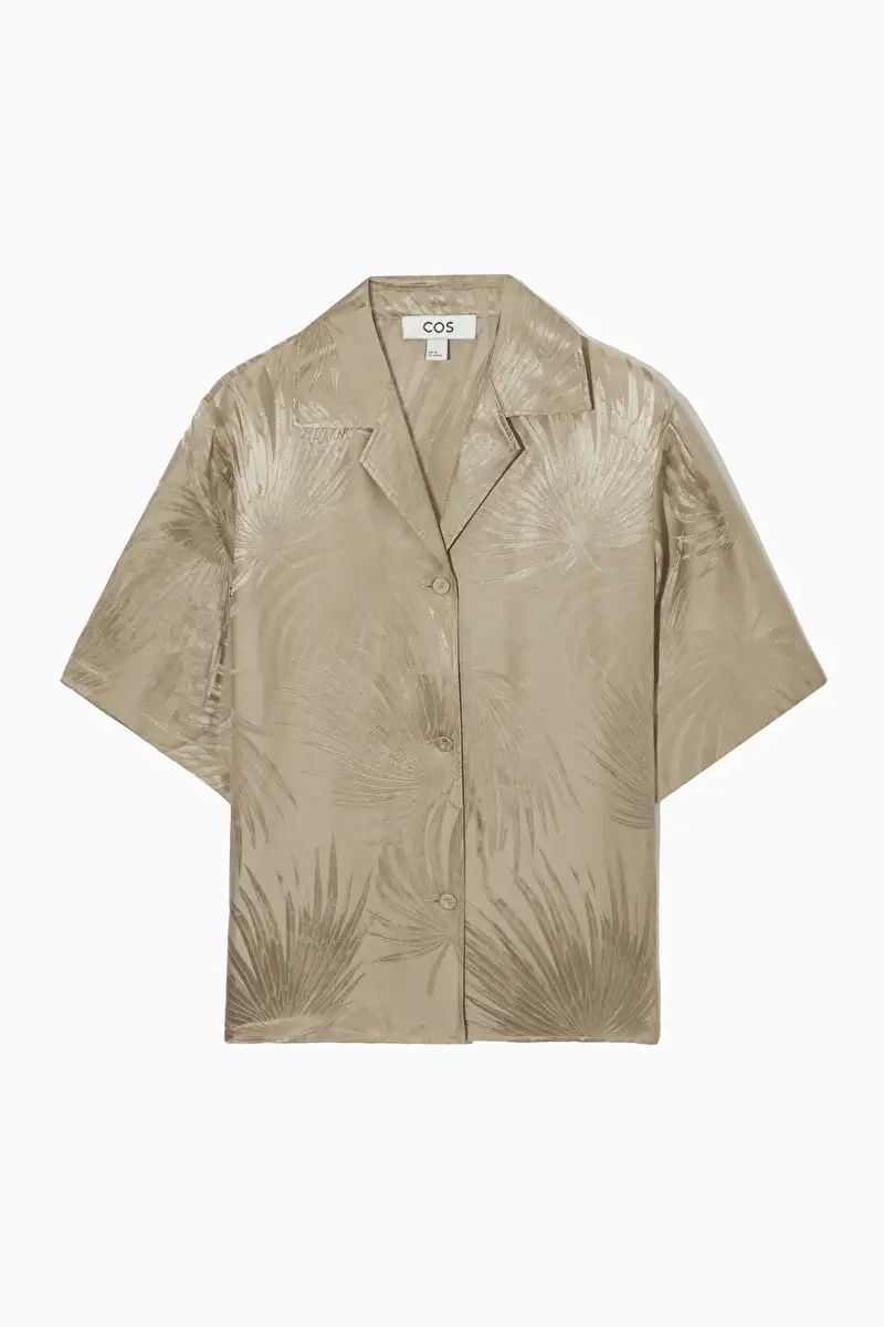 SILK-BLEND JACQUARD SHIRT - BEIGE - COS | COS UK