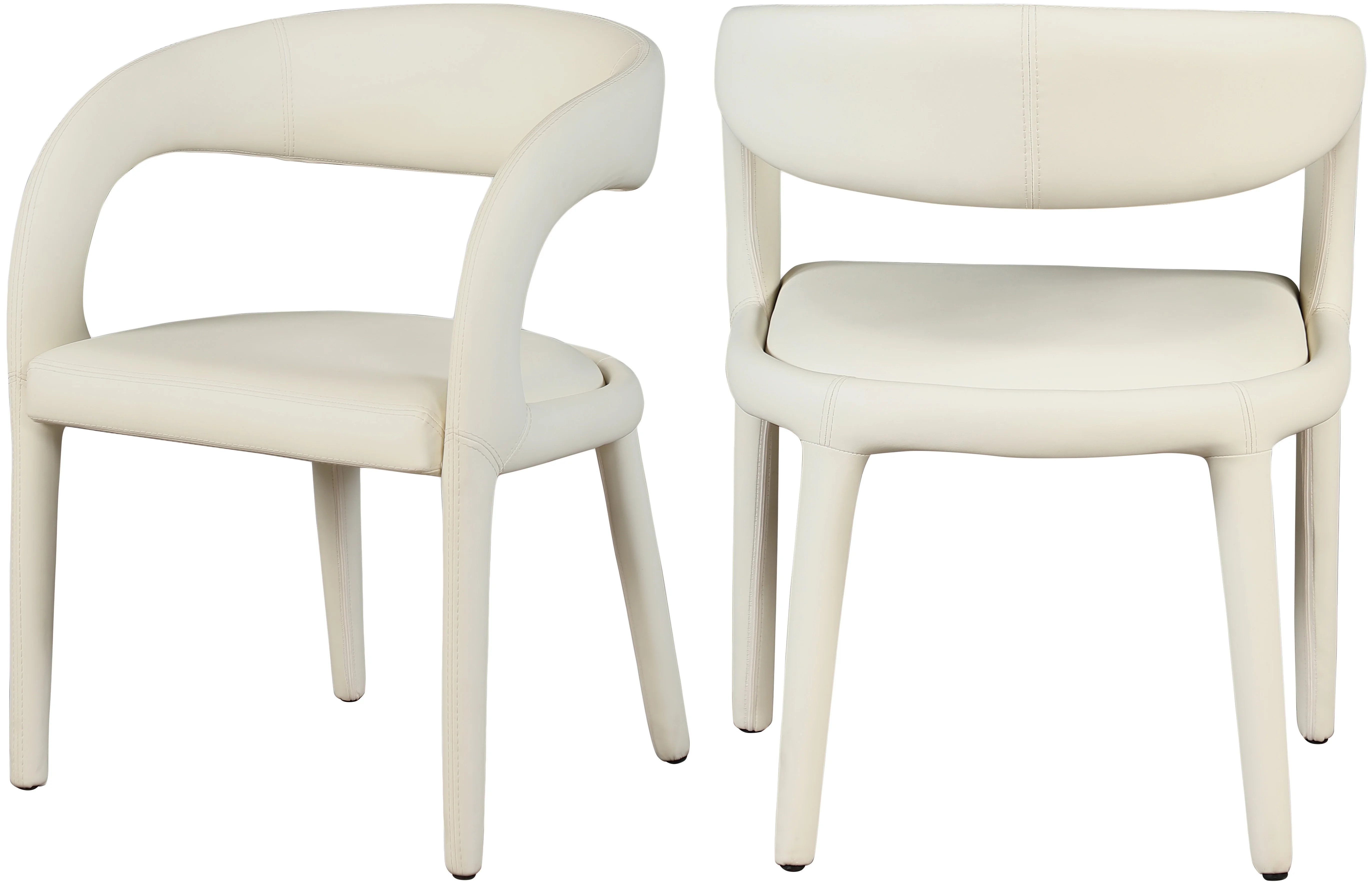 Meridian Furniture Sylvester Cream Faux Leather Dining Chair | Walmart (US)