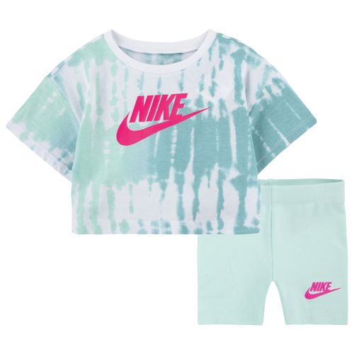 Girls Infant Nike Nike HBR Boxy T-Shirt Bike Short Set - Girls' Infant Mint Foam/Black Size 18MO | Kids Foot Locker (US)