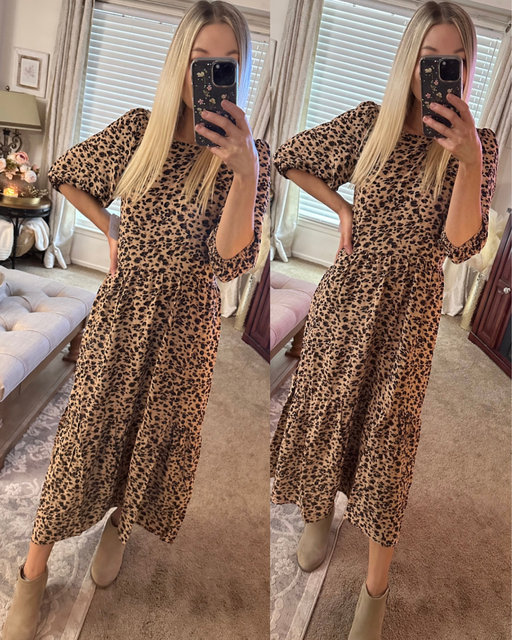 Another cute fall dress from @walmart! Love the sleeves! Has pockets and fits tts. Available in 2 other colors  




Walmart. Walmart fashion. Walmart style. Walmart finds. Walmart new arrivals. Leopard dress. Fall dress. Fall fashion. Fall style. Fall finds. Time and Tru. Dresses. Walmart haul. Walmart try on. Fall try on. Outfit inspo. Outfit inspiration. Fall outfit. Fall outfit idea. Fall style. 

#LTKunder50 #LTKunder100 #LTKstyletip