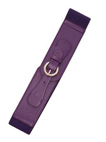 Faux-Leather Round-Buckle Stretch Belt - New York & Company | New York & Company