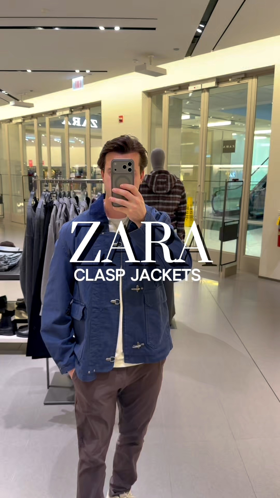Zara clasp jackets - black is more of a bomber fit, and the blue is standard  

#LTKMens #LTKWorkwear #LTKootd