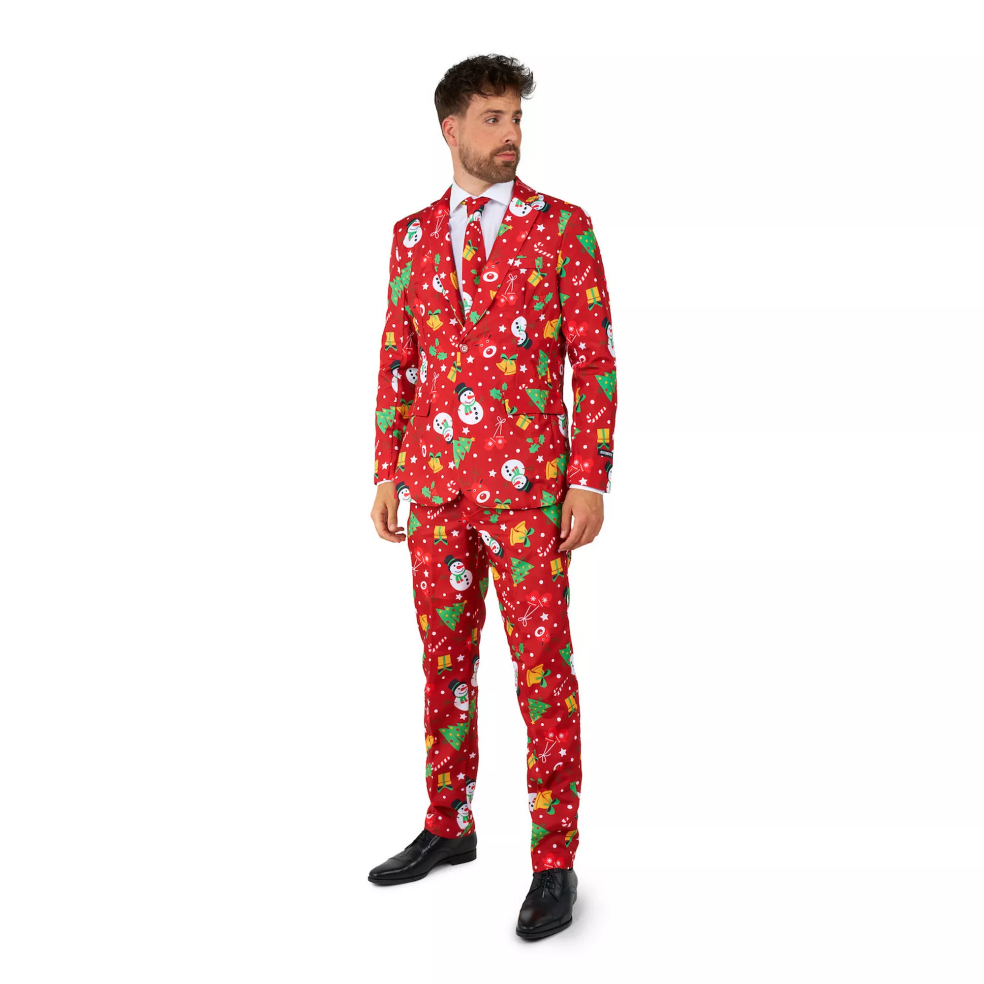 Men's Suitmeister Christmas Red Icons Light Up Suit | Kohl's