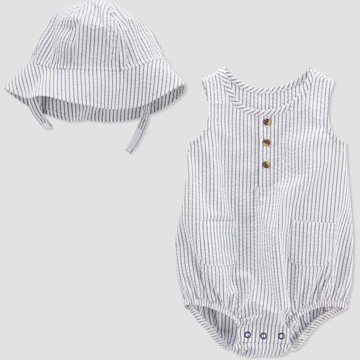 Carter's Just One You®️ Baby Girls' Striped Bubble Top & Bottom Set - White | Target