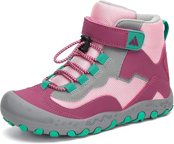 Mishansha Outdoor Ankle Hiking Boots Boys Girls Trekking Walking Shoes with Hook and Loop | Amazon (US)