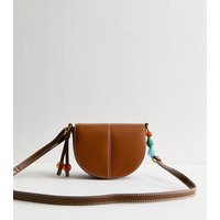 Brown Faux Leather Beaded Saddle Crossbody Bag New Look | New Look (UK)