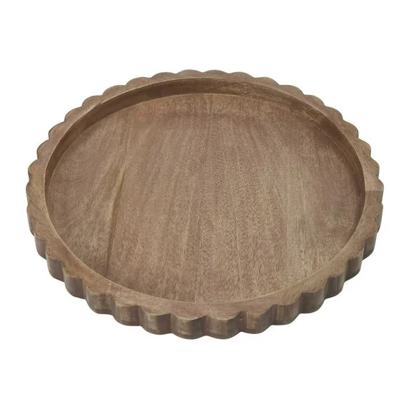 My Texas House Natural Mango Wood Round Decorative Tray, 16" x 2" | Walmart (US)