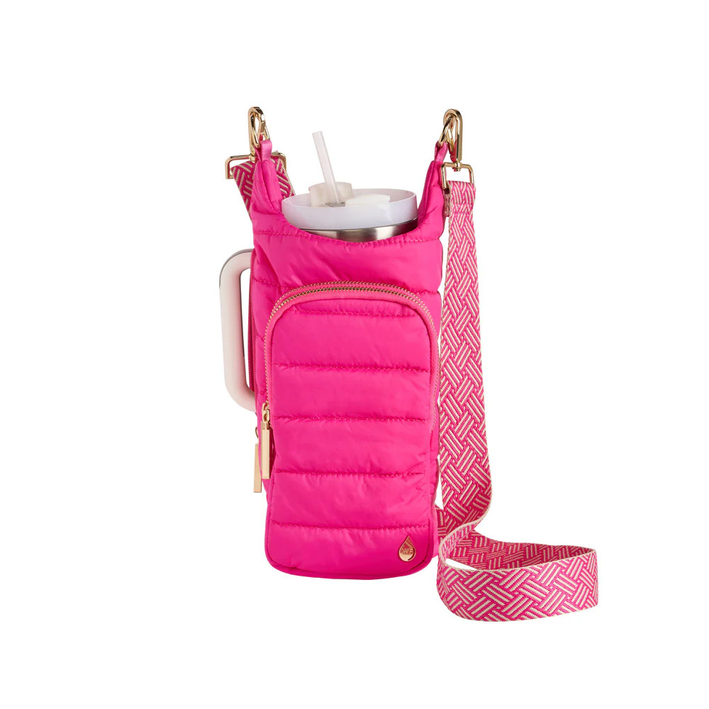 Bright Pink HydroBag® Handle™ with Pink and Cream Strap | WanderFull 