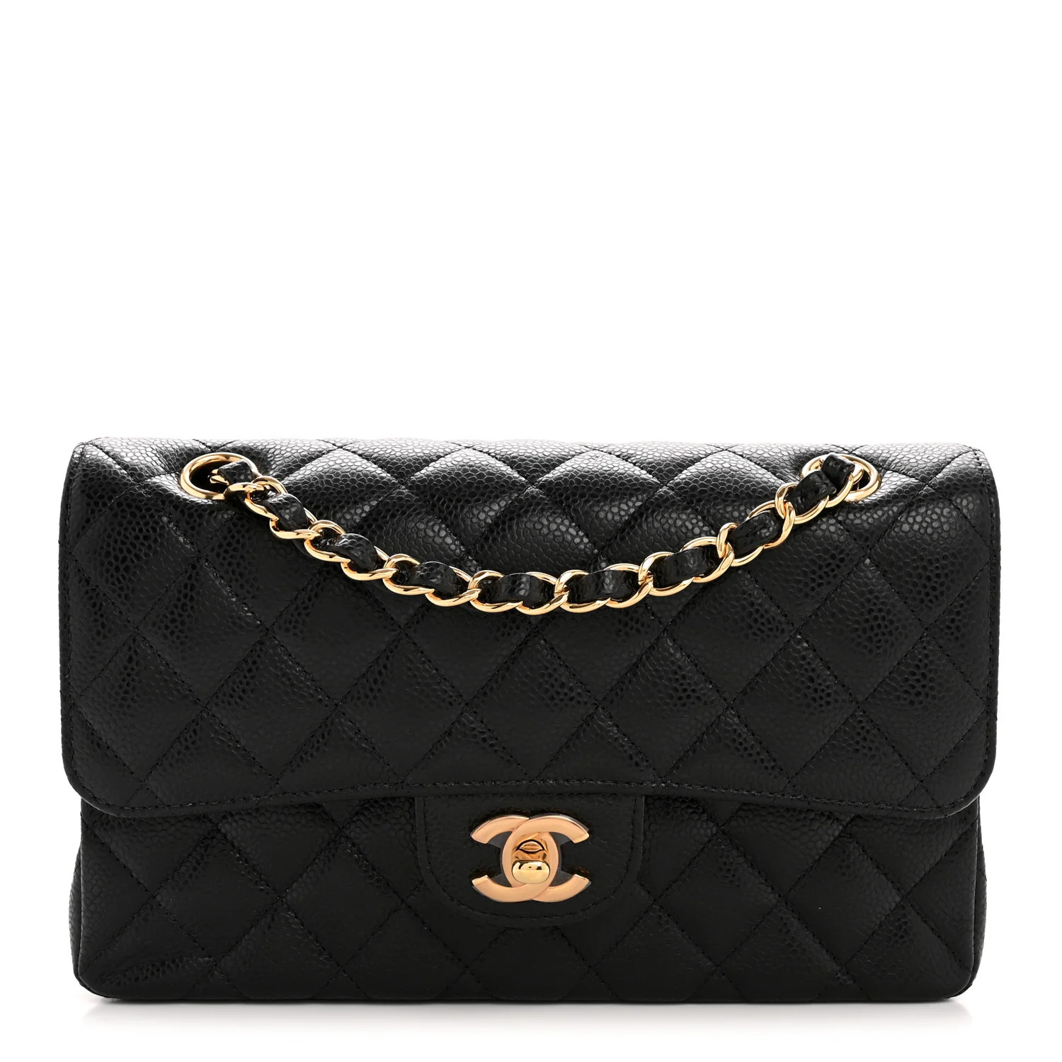 Caviar Quilted Small Double Flap Black | FASHIONPHILE (US)