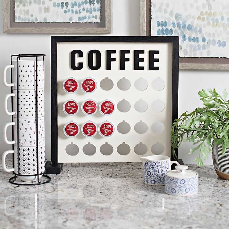 New! Black and White Wood Coffee Pod Holder | Kirkland's Home