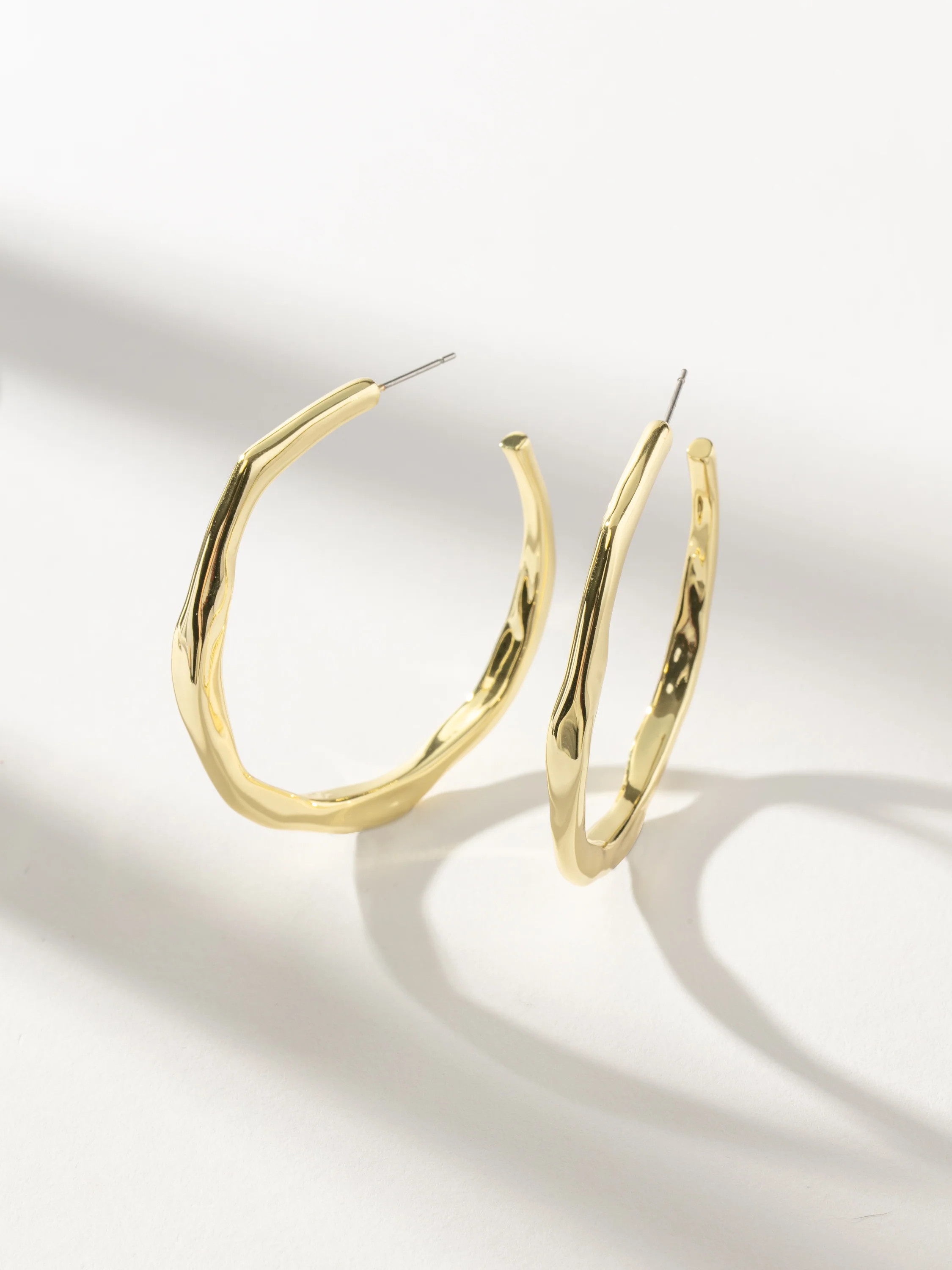 Gold Wavy Hoop Earrings | Statement Hoop Earrings | Uncommon James | Uncommon James
