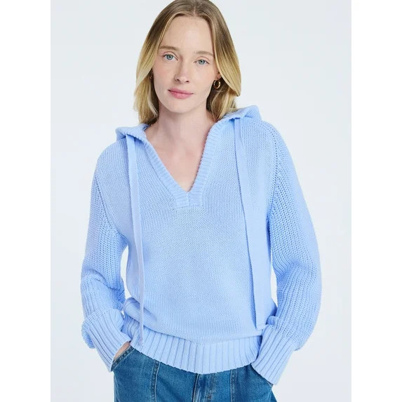Free Assembly Women's Cotton Hoodie Sweater with Long Sleeves, Sizes XS-XXL | Walmart (US)