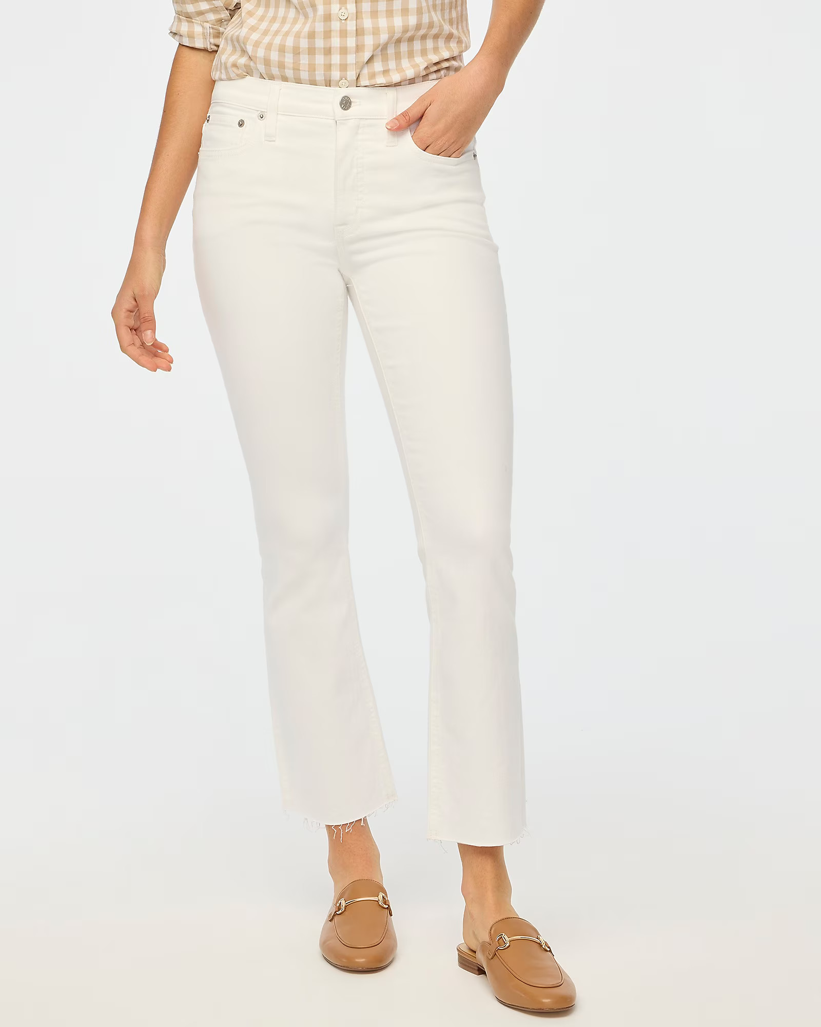 Flare crop white jean in signature stretch | J.Crew Factory