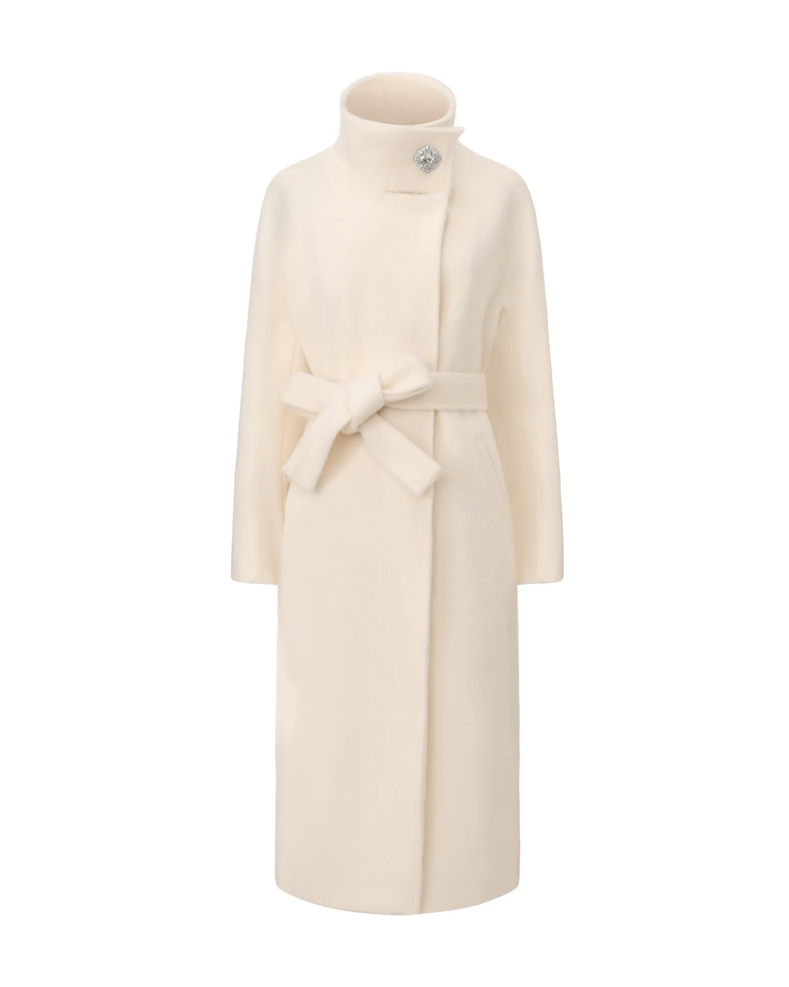 Audrey Long Coat (Off-white) | Nana Jacqueline