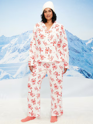 Printed Flannel Pajama Pant Set for Women | Old Navy (US)