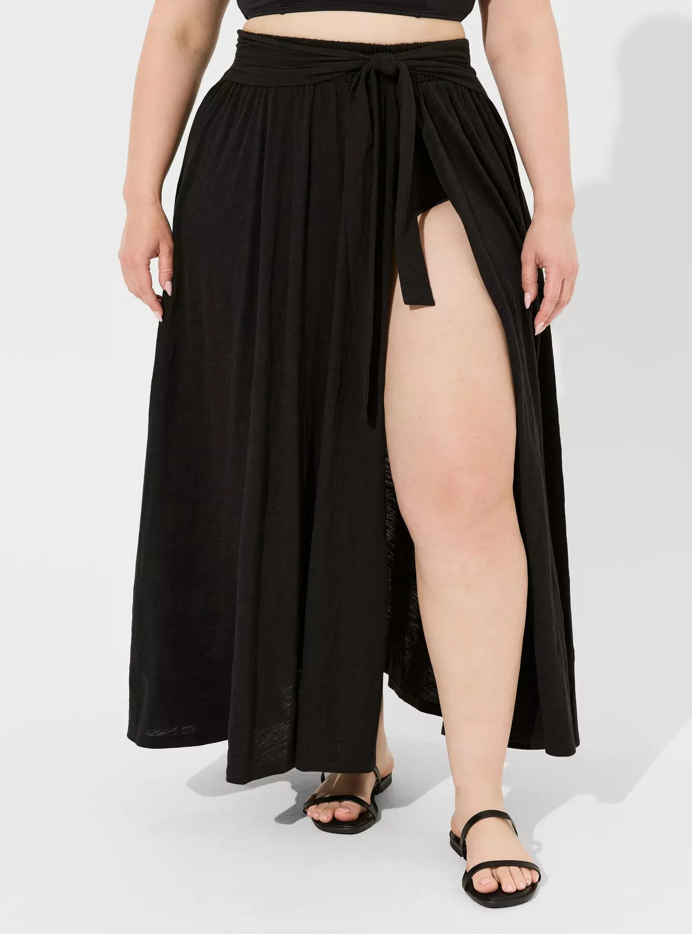 Slit Front Cover-Up Maxi Skirt | Torrid (US & Canada)