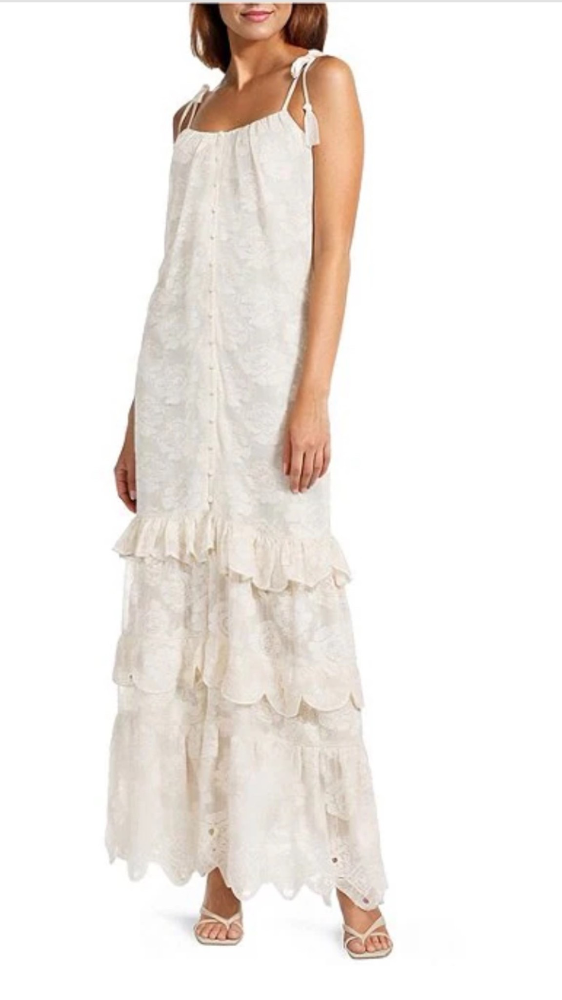 A loves A dillards clearance dress 

Woven Embroidered Lace Sqaure Neck Spaghetti Tie Strap Button Front Tiered Flounce Maxi Dress

Beach pictures 

#LTKSaleAlert #LTKParties #LTKWedding