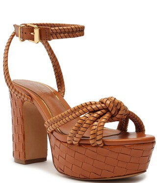 Kathleen Platform Woven Leather Ankle Strap Platform Sandals | Dillard's