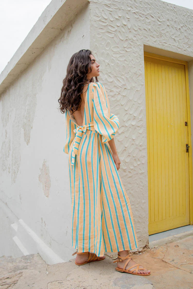 Tularosa Linen Midi Dress Spritz | VRG Grl