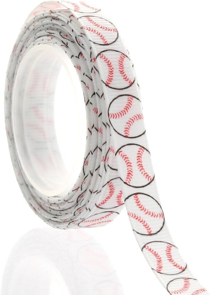 HairBow Center 3/8" Baseball Grosgrain Ribbon 5 Yards | Amazon (US)