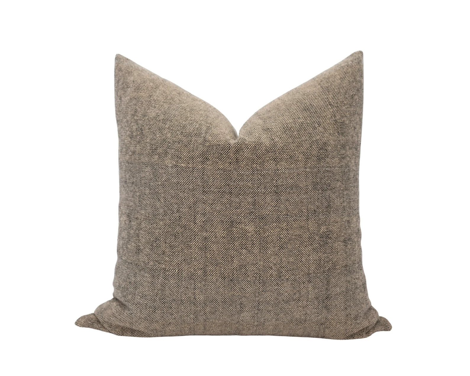 MORGAN || Light Brown Pillow Cover Mélange Brown Pillow Brown Woven Pillow Neutral Brown Pillow ... | Etsy (US)