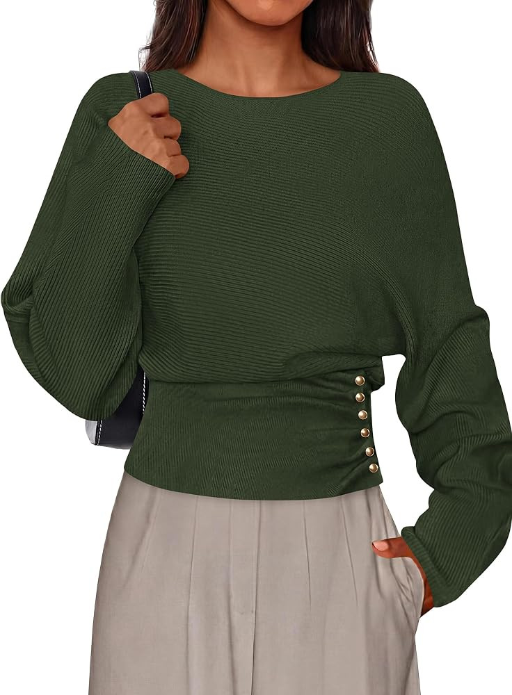 PRETTYGARDEN Batwing Sleeve Sweaters for Women Pullover Fall Clothes | Amazon (US)