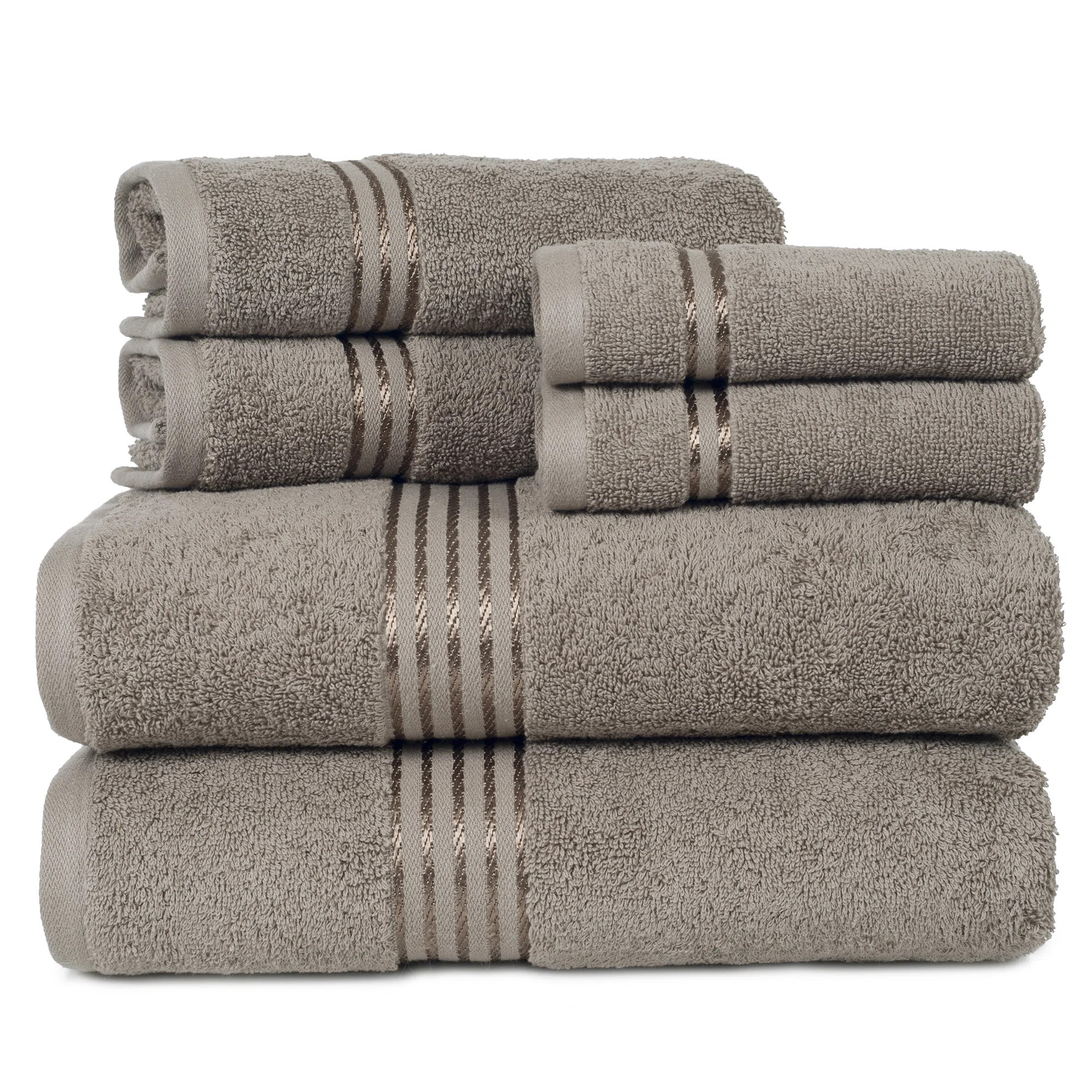 Plymouth Home 6PC Towel Set - Cotton Bathroom Accessories with 2 Bath Towels, 2 Hand Towels, and ... | Wayfair North America
