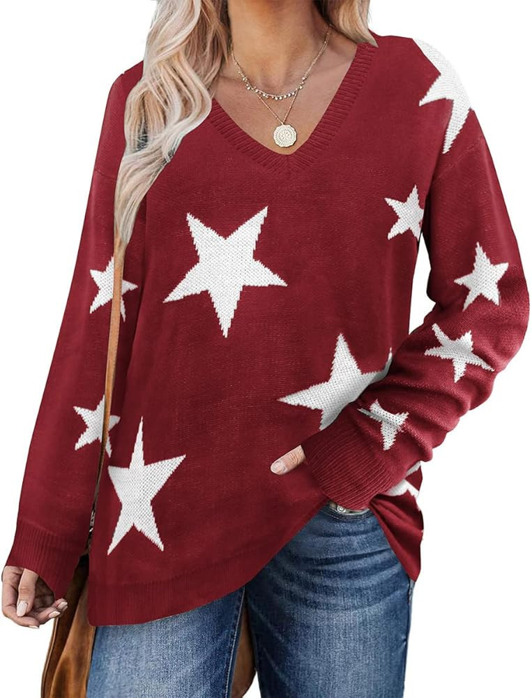 RITERA Womens Plus Size Sweater Tops Knitted Sweaters Crewneck Jumper Tops for Fall Winter XL-5XL | Amazon (US)