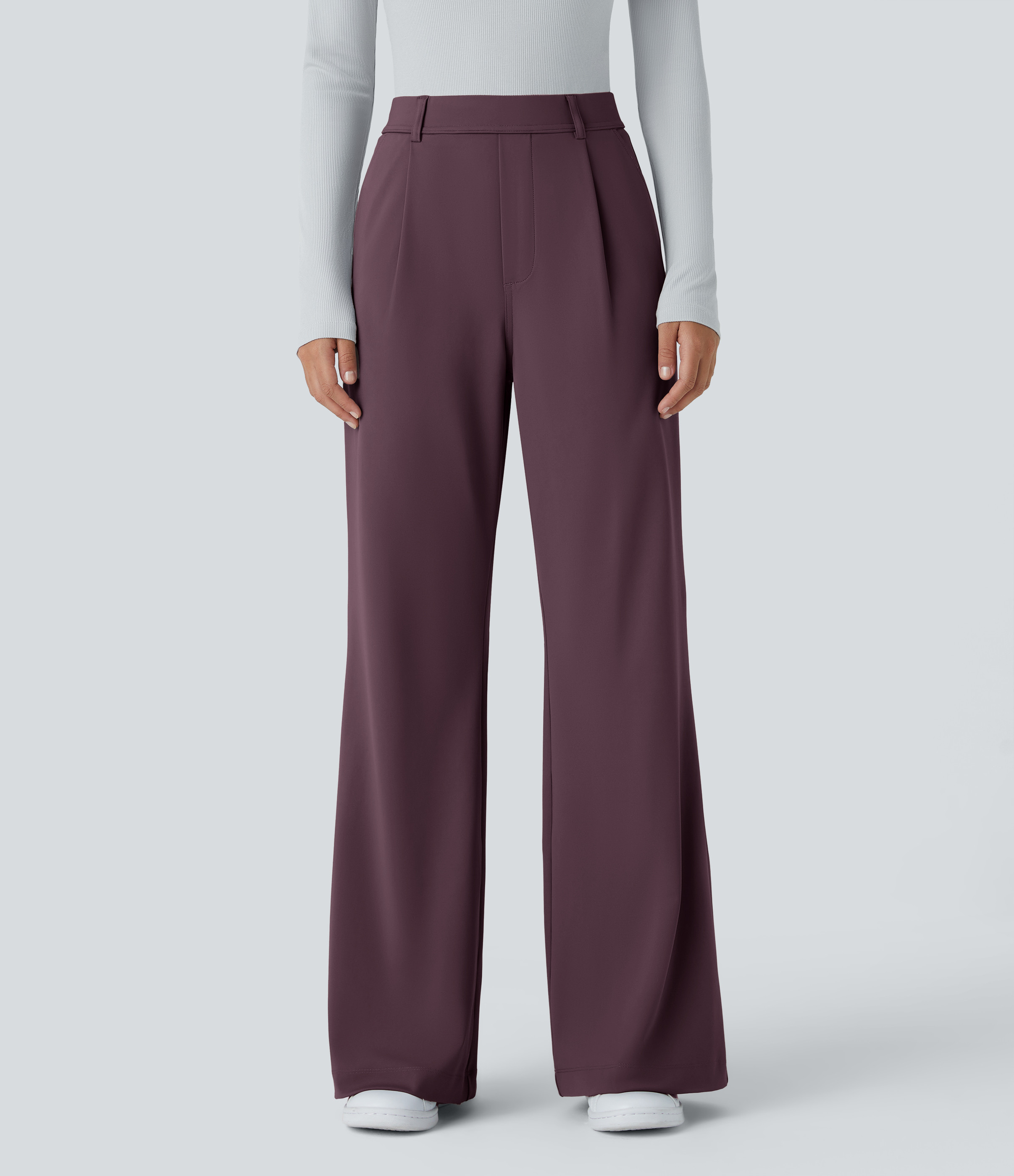 Halara Halara Flex™ High Waisted Pocket Work Flare Pants - Dusky Evening purple - XL(regular) sweatpants jogger pants stacked sweatpants | HALARA