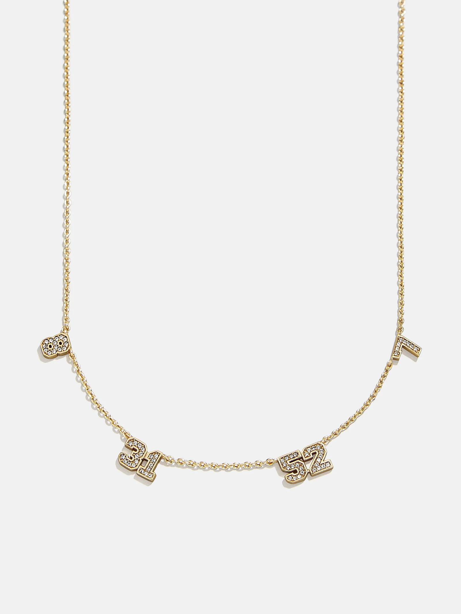 Varsity Number Custom Necklace - Four Gold Stations | BaubleBar