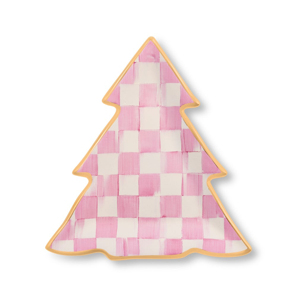 Bubblegum Pink Check Tree Dish | MacKenzie-Childs