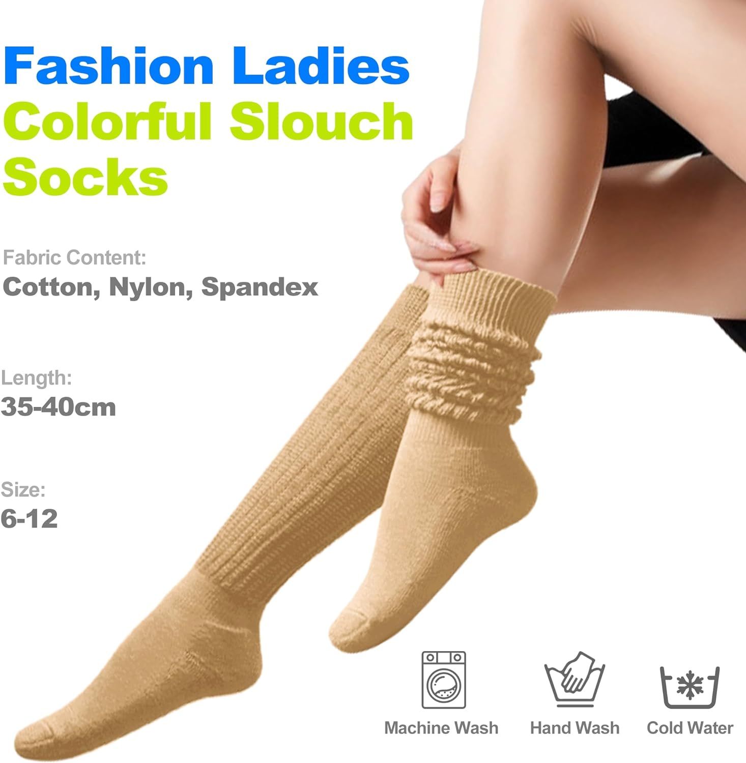 BONANGEL Slouch Socks Women Winter Knee High Scrunch Socks Women,Long Slouchy Scrunchie Boot Sock... | Amazon (US)