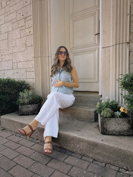 OOTD living in linen pants these days! They are so great for a growing bump and warmer weather. Shoes are old but linked a similar pair for under $40!!

Codes for jewelry:
RW Fine: ALOPROFILE
Miranda Frye: ALOPROFILE

#LTKSeasonal