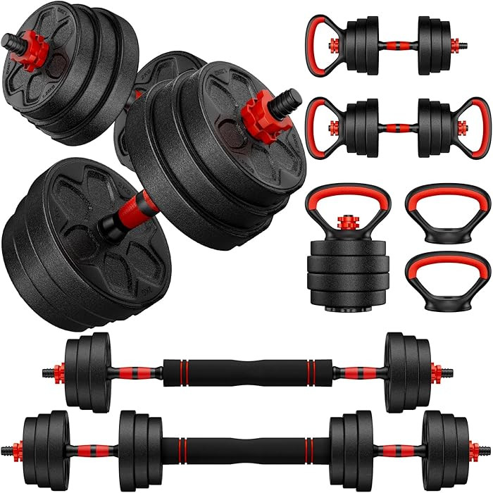 BDSHE Adjustable Dumbbell Set, 20/33/45/70/90lbs Free Weight Set with Connector, 4 in1 Dumbbells ... | Amazon (US)