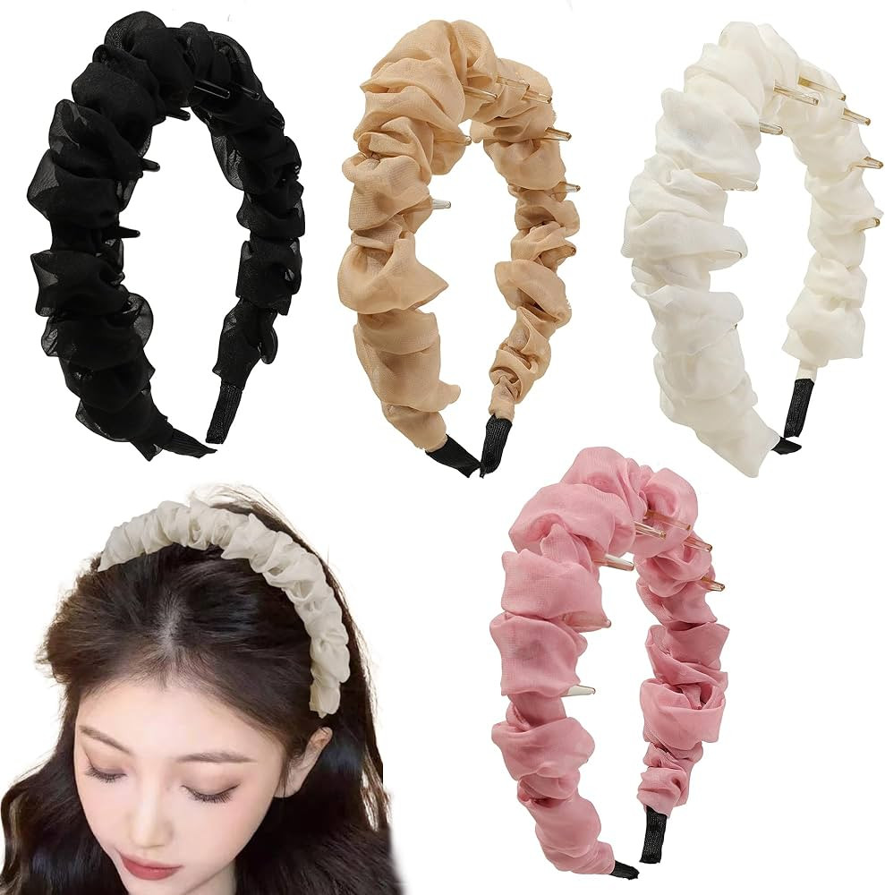 Ivyu 4 Pcs High Skull Headband Vintage High Cranium Artificial Headbands with Teeth, Root Lift Vo... | Amazon (US)