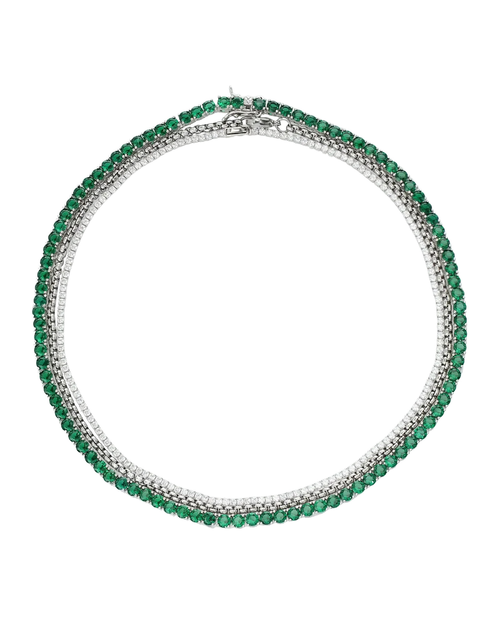 EMERALD TENNIS LAYERED NECKLACE SET | Artizan LLC