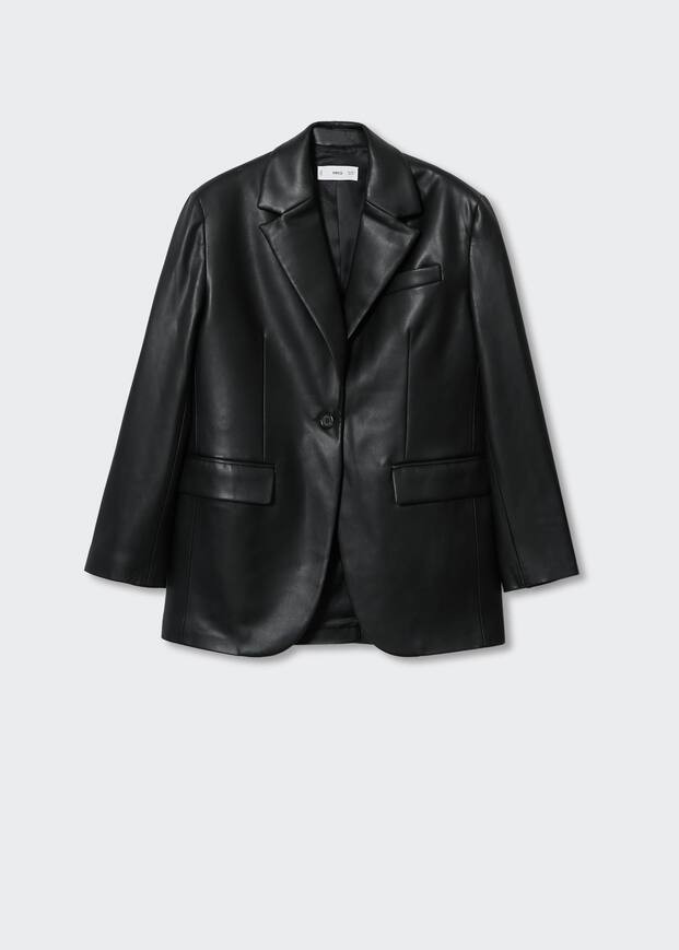 Veste oversize similicuir -  Femme | Mango France | MANGO (FR)