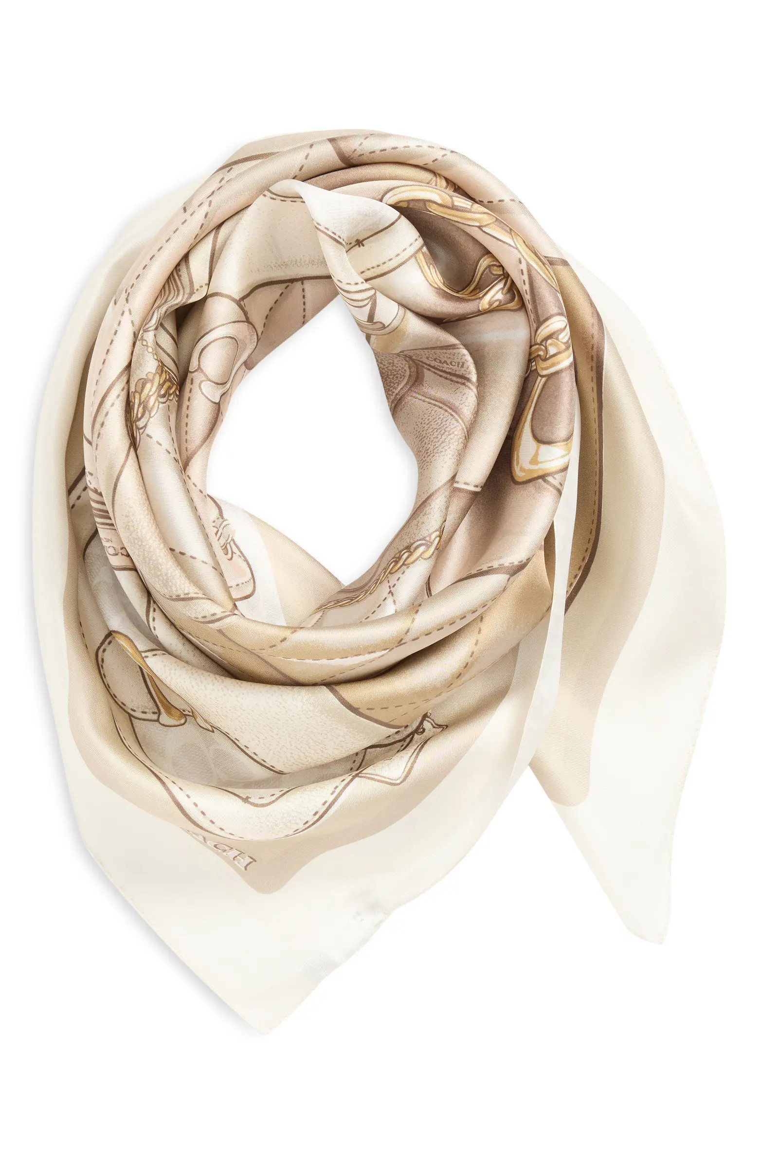 Stacked Tabby Print Silk Square Scarf | Nordstrom