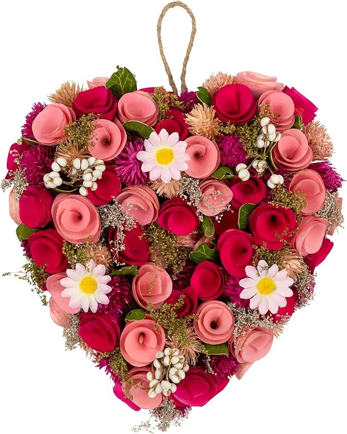 Northlight Mixed Floral and Berries Artificial Valentine's Day Heart Wreath - 10.25" | Amazon (US)