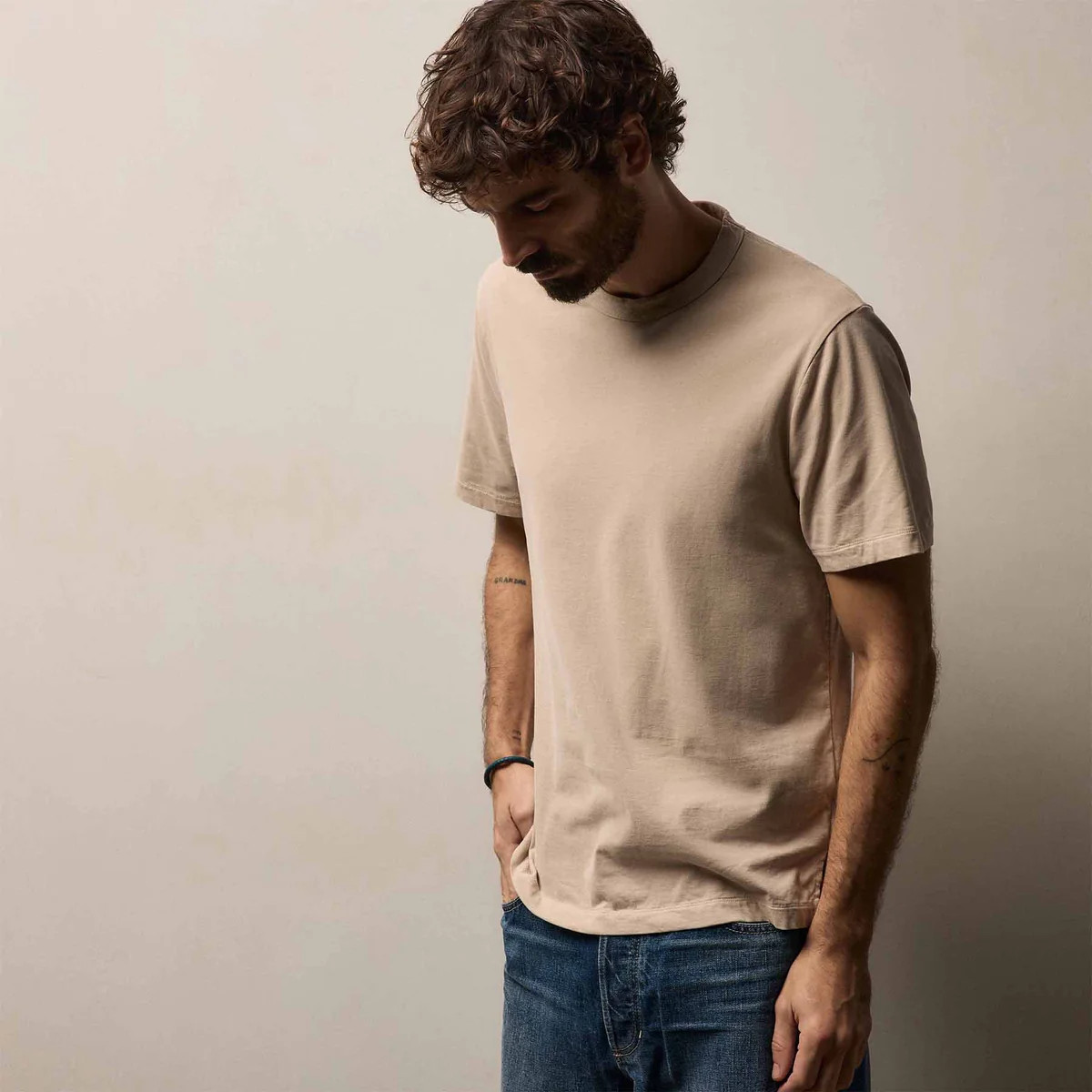 Heavy Luxe Jersey Crew - Stone | James Perse Los Angeles | James Perse (US)