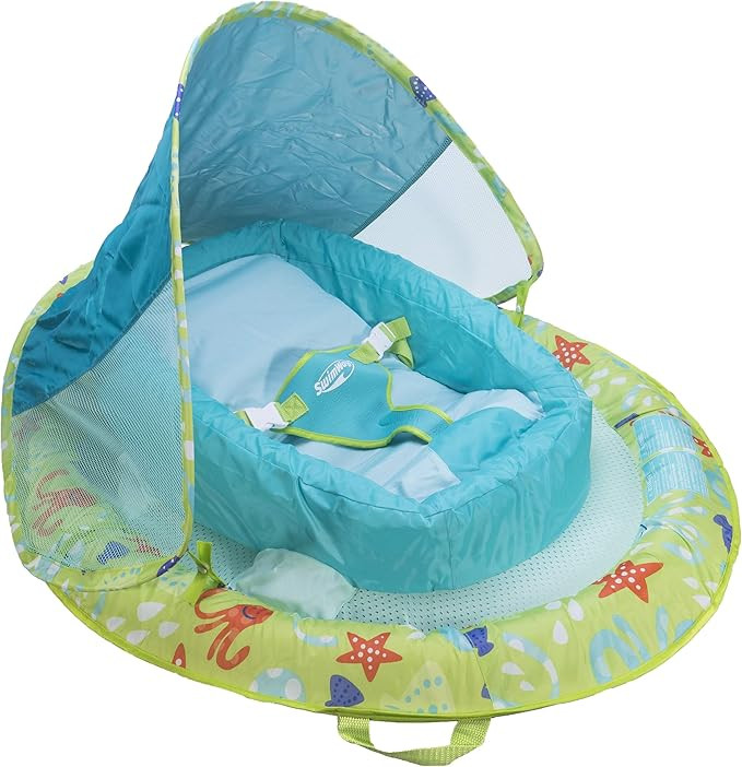 SwimWays Infant Baby Spring Float with Adjustable Sun Canopy - Green | Amazon (US)