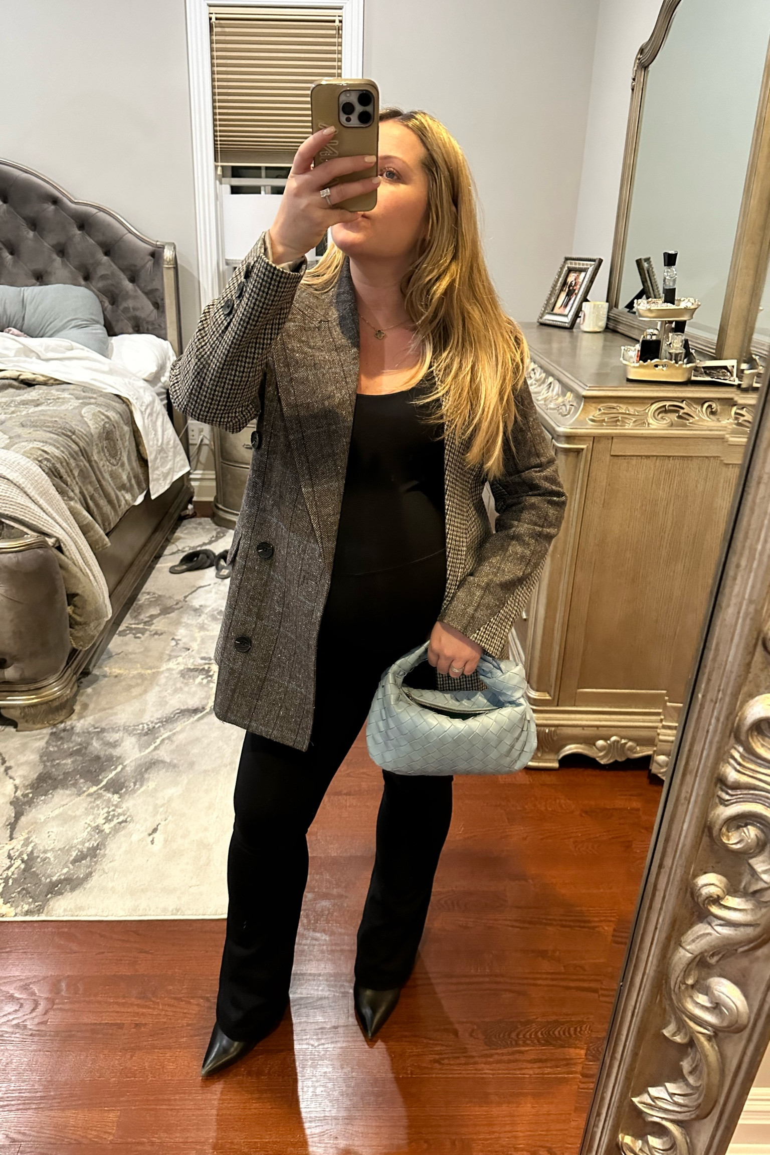 jumpsuit transitioned from day to night for dinner. An oversized blazer is a pregnancy style favorite of mine 

#LTKstyletip #LTKbump #LTKsalealert