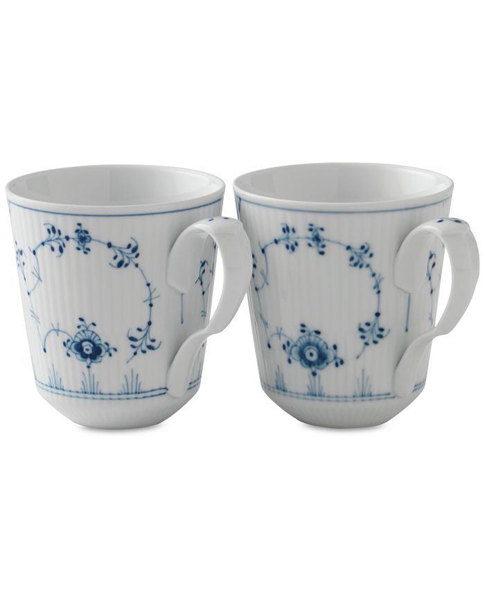 Royal Copenhagen Blue Fluted Mug, Set of 2 & Reviews - Fine China - Macy's | Macys (US)