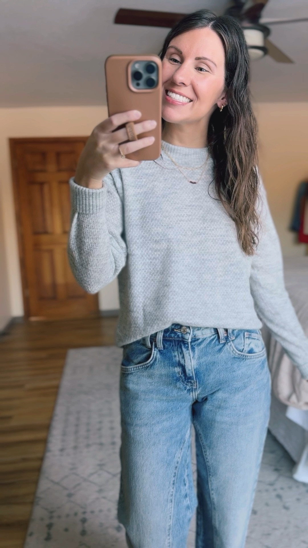 This sweater is so cute! I got it for Christmas from my husband. I am wearing a size small in the light grey and my jeans are size 24 short (mantra wash) and sooo cute and comfy! My shoes are a 1/2 size up and are super comfy (I also linked a similar more affordable pair).

My necklaces can’t be linked here but are from seladesigns.com#LTKHoliday

#LTKWatchNow 

#LTKSeasonal