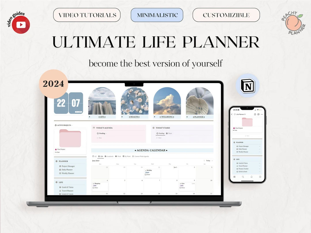 2024 New All in One Notion Template Dashboard, Notion Ultimate Life Planner, Notion That Girl Pla... | Etsy (US)
