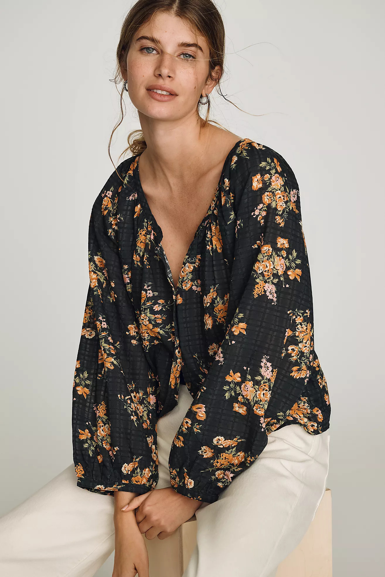 Pilcro Sidney Shrunken Batwing Blouse | Anthropologie (US)