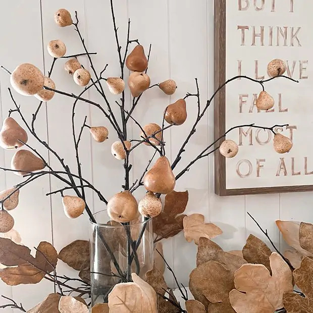 Pretty Fall Pear Stem | Antique Farm House